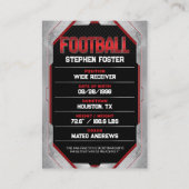 Rood & Zwart Football Trading Kaart Football Spele Contactkaartje (Achterkant)