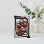 Rood & Zwart Football Trading Kaart Football Spele Contactkaartje (Staand voorkant)