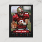 Rood & Zwart Football Trading Kaart Player Foto Contactkaartje (Voorkant)