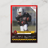 Rood & Zwart Football Trading Kaart Player Foto Contactkaartje (Voorkant)