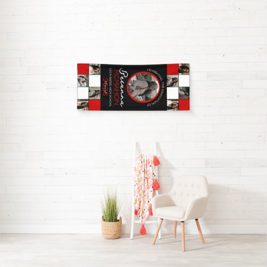 Rood & Zwart Fotocollage Afstuderen Vinyl Spandoek (Insitu)