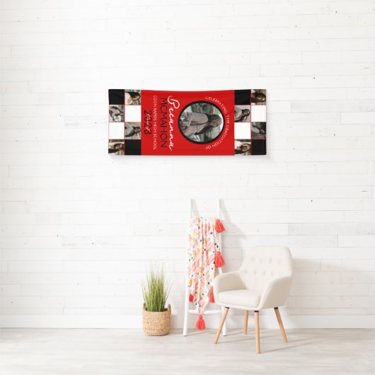 Rood & Zwart Fotocollage Afstuderen Vinyl Spandoek (Insitu)