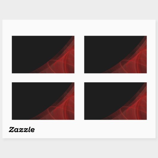Rood & zwart Fractal Background Rectangle Sticker (Vel)