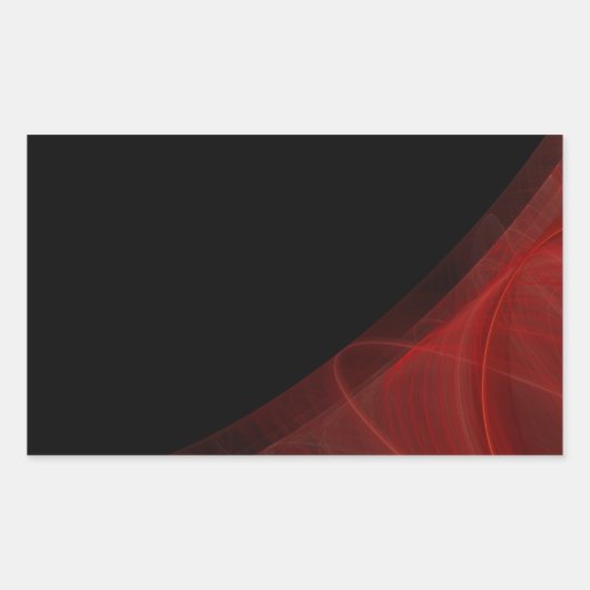 Rood & zwart Fractal Background Rectangle Sticker (Voorkant)