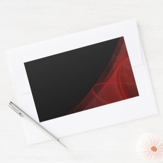 Rood & zwart Fractal Background Rectangle Sticker (Envelop)
