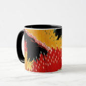 ROOD ZWART GEEL ABSTRACTE JAPANSE BLOEM MOK (Voorkant links)