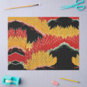 ROOD ZWART GEEL ABSTRACTE JAPANSE BLOEM TISSUEPAPIER (Craft)