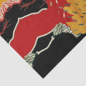 ROOD ZWART GEEL ABSTRACTE JAPANSE BLOEM TISSUEPAPIER (Detail)