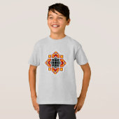  rood zwart geel Barcelona geometrische kunst T-shirt (Voorkant volledig)