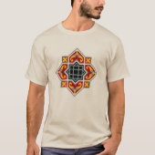  rood zwart geel Barcelona geometrische kunst T-shirt (Voorkant)