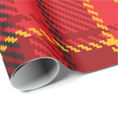 Rood zwart-gele patroon cadeaupapier (Rol Hoek)