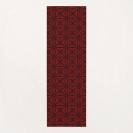 Rood zwart geometrisch abstract kunstpatroon yogamat