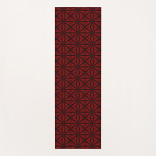 Rood zwart geometrisch abstract kunstpatroon yogamat