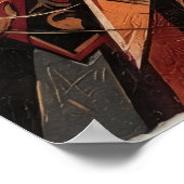 Rood Zwart Geometrisch Abstract Poster (Hoek)