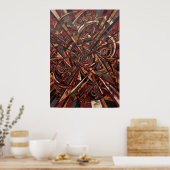 Rood Zwart Geometrisch Abstract Poster (Keuken)