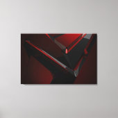Rood Zwart Geometrisch Abstract Schervengericht Canvas Afdruk (Voorkant)