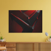 Rood Zwart Geometrisch Abstract Schervengericht Canvas Afdruk (Insitu (Woonkamer))