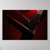 Rood Zwart Geometrisch Abstract Schervengericht Poster (Voorkant)