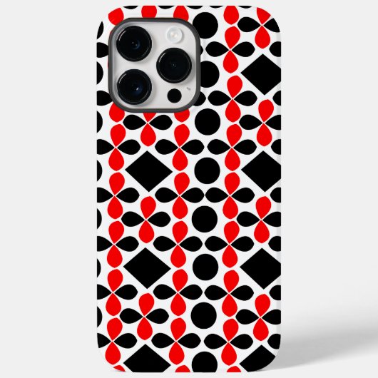 Rood zwart geometrisch Case-Mate iPhone case (Achterkant)