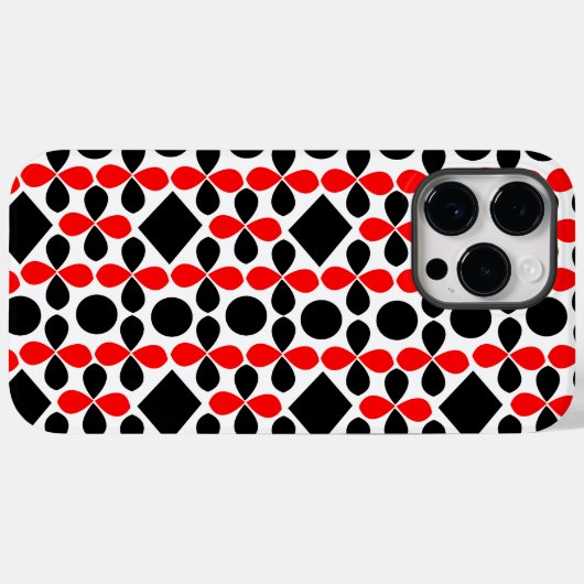 Rood zwart geometrisch Case-Mate iPhone case (Achterkant (horizontaal))