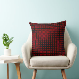 Rood Zwart Geometrisch Huisdecoratie Katoen Klasse Kussen