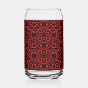 Rood zwart geometrisch naadloos patroon blikvorm glas