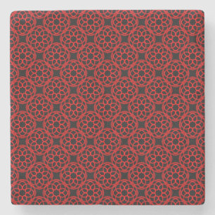 Rood zwart geometrisch naadloos patroon stenen onderzetter