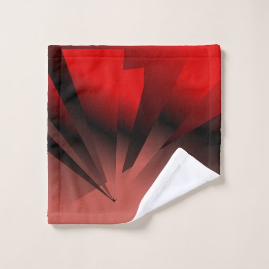 Rood & Zwart Geometrische Badhanddoek Set Bad Handdoek (Wasdoekje)