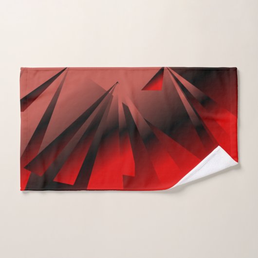 Rood & Zwart Geometrische Badhanddoek Set Bad Handdoek (Handdoek)