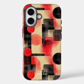 Rood & Zwart Geometrische Kunst Telefoonhoes voor  Case-Mate iPhone Case (Achterkant)