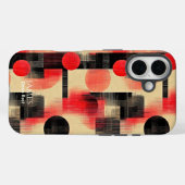 Rood & Zwart Geometrische Kunst Telefoonhoes voor  Case-Mate iPhone Case (Achterkant (horizontaal))