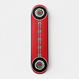 Rood Zwart Geometrische Spiraal Persoonlijk Skateboard