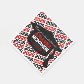 Rood & Zwart Gepersonaliseerde Graduation Cap Papi Servet (Hoek)