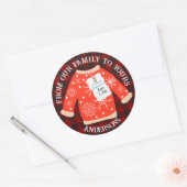Rood Zwart Geplaid Lelijk Sweater Leuk Vrolijk Ker Ronde Sticker (Envelop)