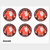 Rood Zwart Geplaid Lelijk Sweater Leuk Vrolijk Ker Ronde Sticker (Vel)