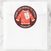 Rood Zwart Geplaid Lelijk Sweater Leuk Vrolijk Ker Ronde Sticker (Tas)