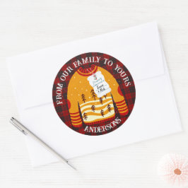 Rood Zwart Geplaid Lelijk Sweater Leuk Vrolijk Ker Ronde Sticker