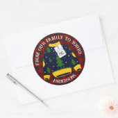 Rood Zwart Geplaid Lelijk Sweater Leuk Vrolijk Ker Ronde Sticker (Envelop)