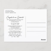 Rood zwart-geplakt Afstuderen aankondiging Briefkaart (Achterkant)