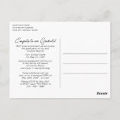 Rood zwart-geplakt Afstuderen aankondiging Briefkaart (Achterkant)