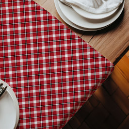 Rood zwart geplakt loper houthakker tafel accent