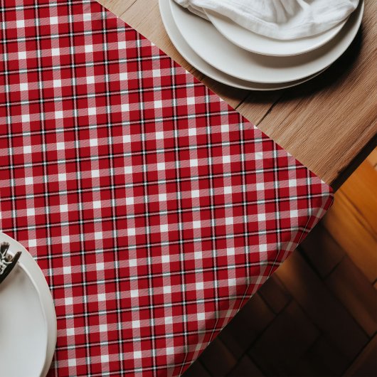 Rood zwart geplakt loper houthakker tafel accent