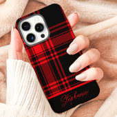 Rood Zwart Geruit Aangepaste Naam Case-Mate iPhone Case