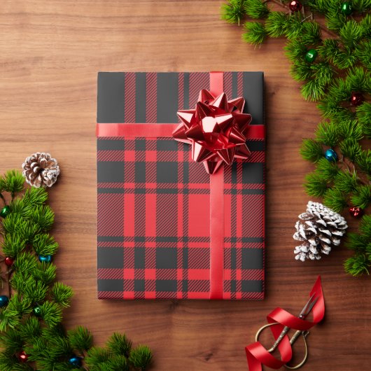 Rood & Zwart geruit Cadeaupapier (Feestdagen Geschenken)