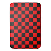 Rood zwart geruit controlepatroon badmat (Voorkant Verticaal)