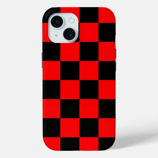 Rood zwart geruit controlepatroon Case-Mate iPhone case (Achterkant)