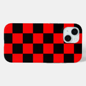 Rood zwart geruit controlepatroon Case-Mate iPhone case (Achterkant (horizontaal))