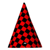 Rood zwart geruit controlepatroon feesthoedjes (Rechts)
