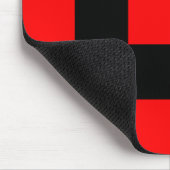Rood zwart geruit controlepatroon muismat (Hoek)