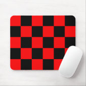 Rood zwart geruit controlepatroon muismat (Met muis)